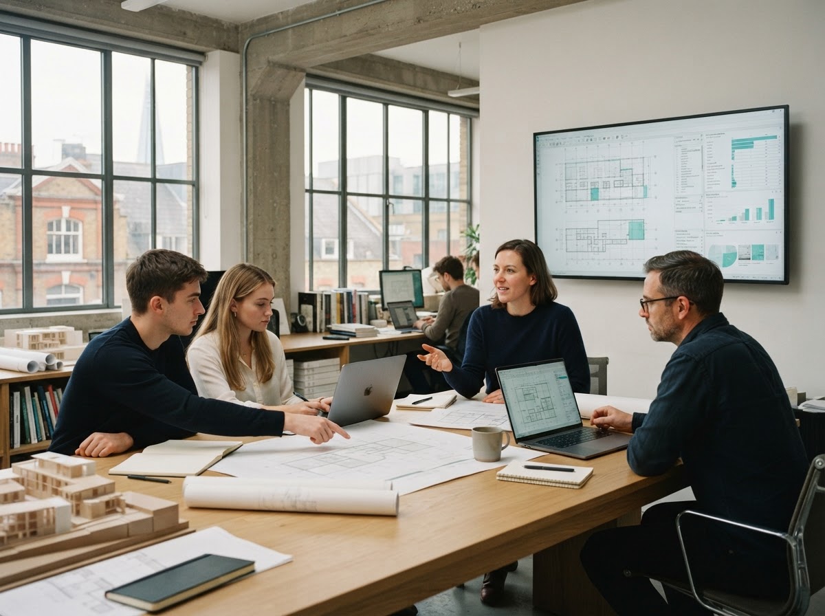 Lynqorven data analysts reviewing predictive model output on a workstation